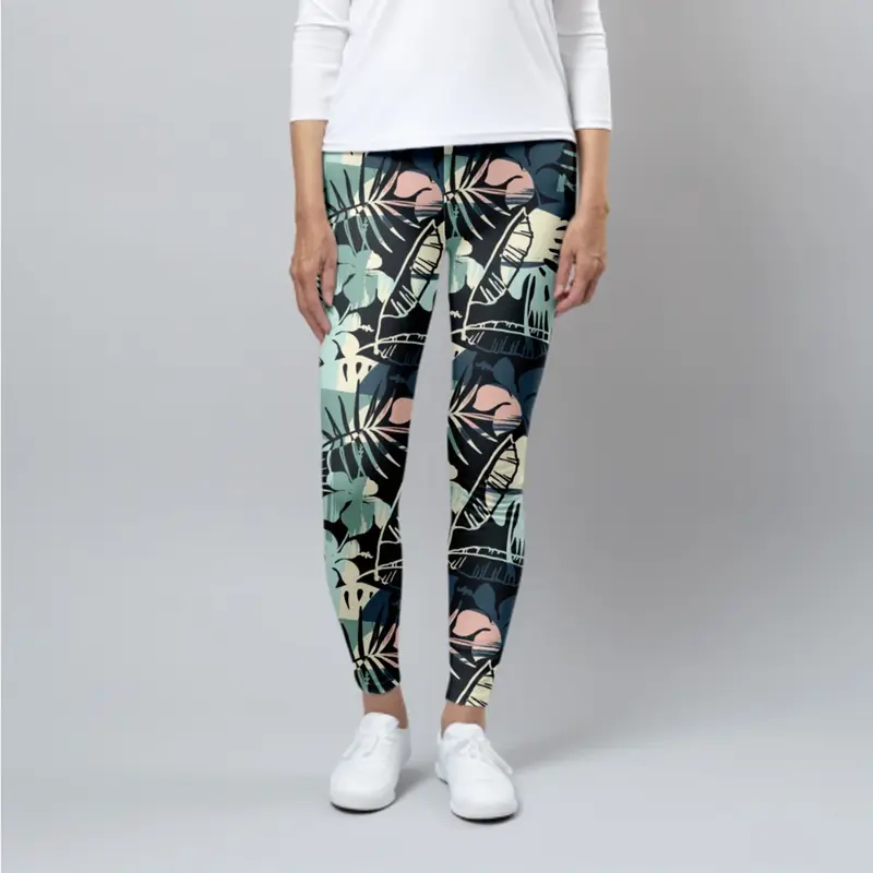 LETSFIND 여성용 피트니스 레깅스, 하이 웨이스트 3D 꽃 패턴, 디지털 프린트, 섹시한 캐주얼 바지, 고품질 패션