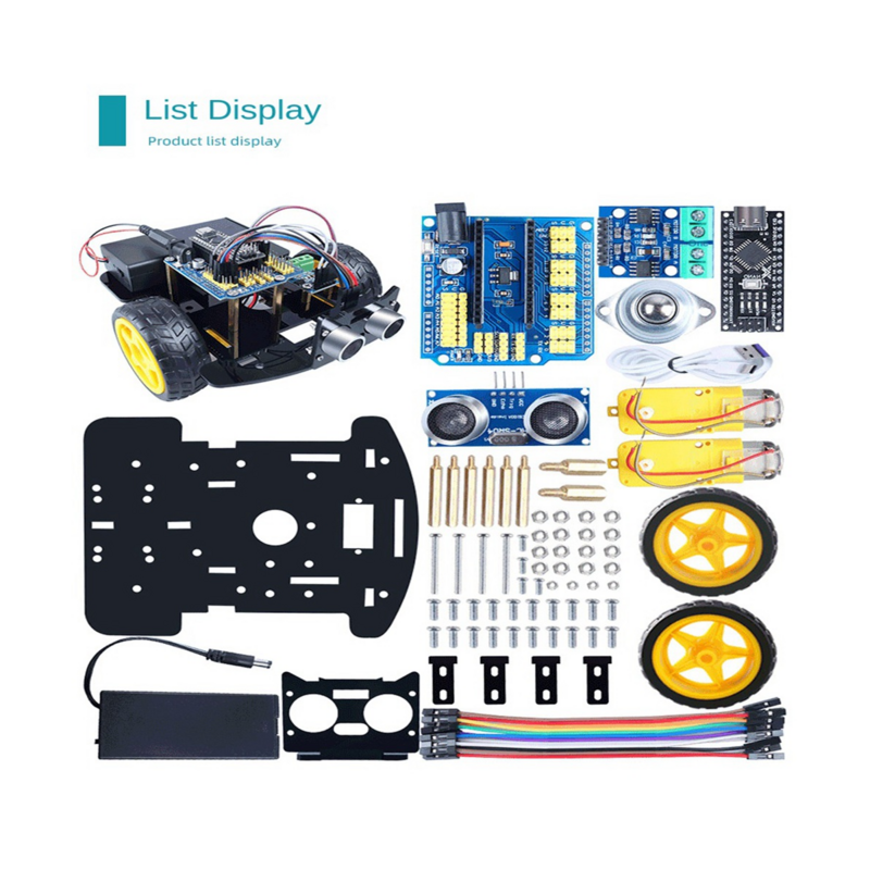 インテリジェントロボットカープログラミングキット,DIY電子キット,学習プログラミング