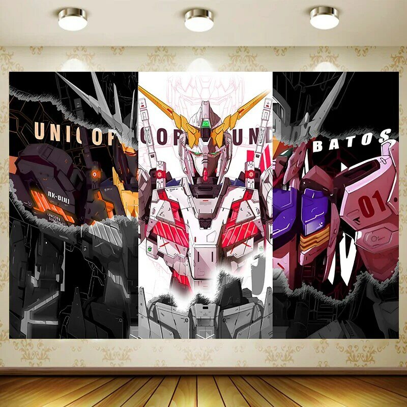 GUNDAM Background Birthday Party Supplies Decoration Customize game Backdrop Baby Shower Banner Kid Faovr Room Decor