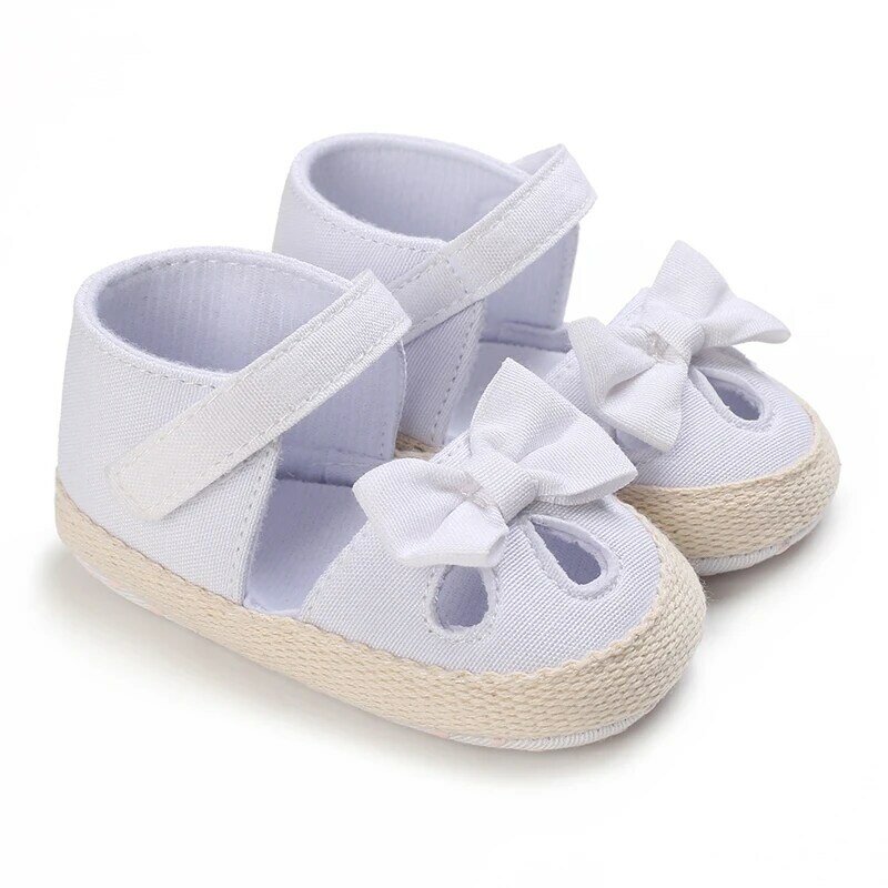 Zapatos antideslizantes de fondo suave para bebé recién nacido, zapatillas de princesa cómodas y encantadoras, zapatos de lona transpirables para caminar