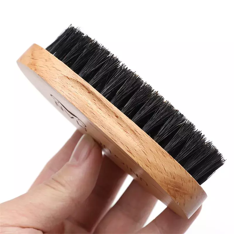 Cepillo de barba de madera Natural para hombres, cerdas de jabalí suaves, cepillo de afeitado de peluquero, herramientas para el cuidado del bigote de viaje en casa, nuevo