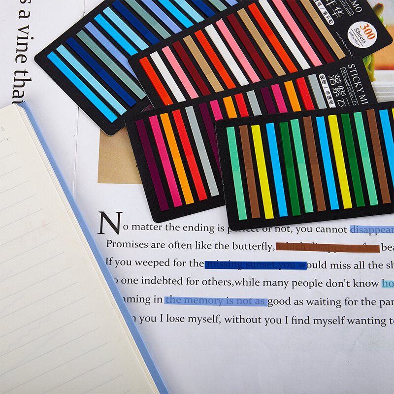 Bloc de notas Kawaii de Color arcoíris, notas adhesivas, papel adhesivo, Bloc de notas, marcapáginas, suministros escolares, papelería, 300 hojas