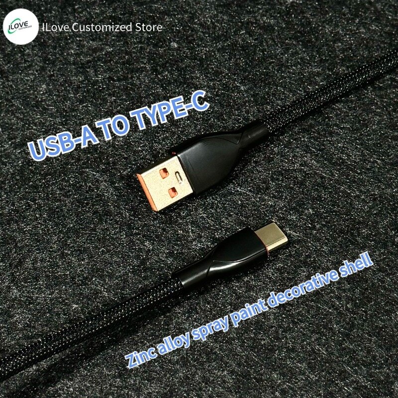 Zwinięta klawiatura kabel USB C do mechaniczna klawiatura do gier dwurękawowego drutu z odłączanym metalowym złączem lotnika do ładowania