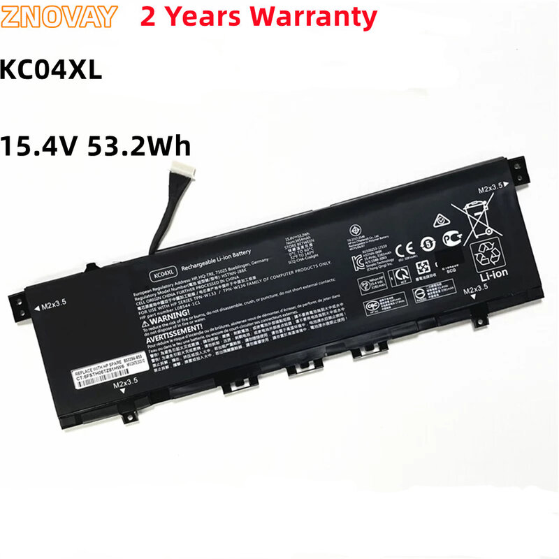 KC04XL Batterie pour HP Envy X360 13-AG 13M-AQ 13-AH 13-AQ0010TU 13-AH0010TX HSTNN-DB8P HSTNN-IB8K L08544-2B1 L08496-855 53.2Wh