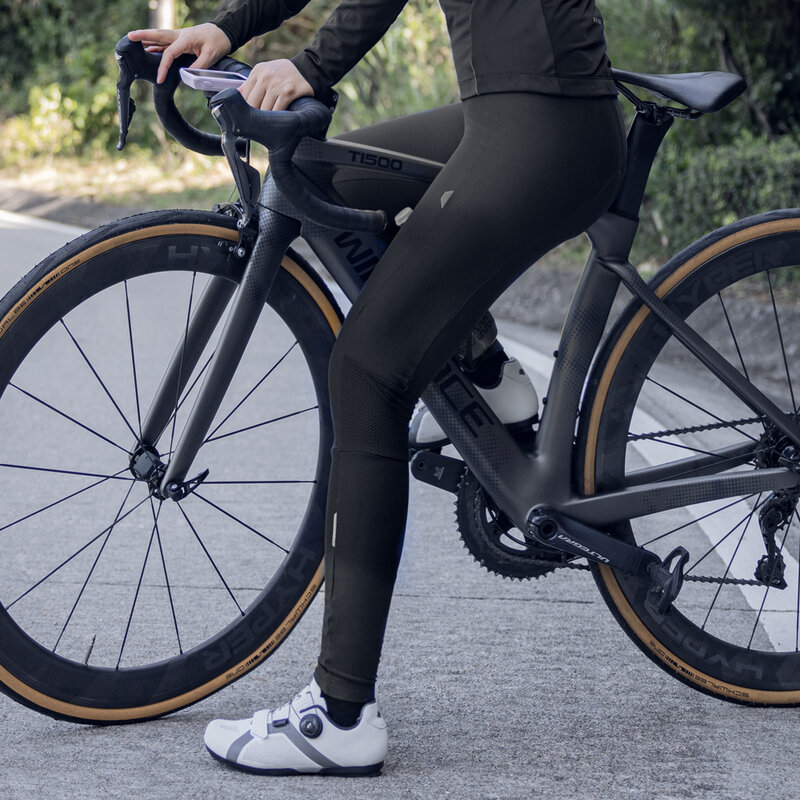 Santic celana bersepeda wanita, celana ketat bersepeda luar ruangan tahan angin dengan bantalan 4D sepeda MTB bulu termal musim dingin