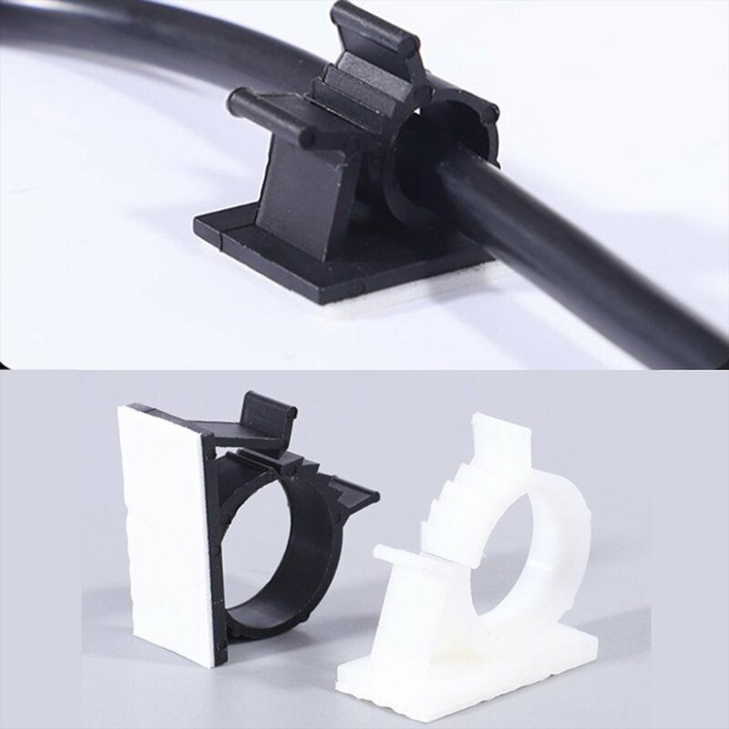 Adjustable Cable Organizer Self Adhesive Cable Clips Table Cable Management Clamp Cord Holder For Car PC TV Charging Wire Winder