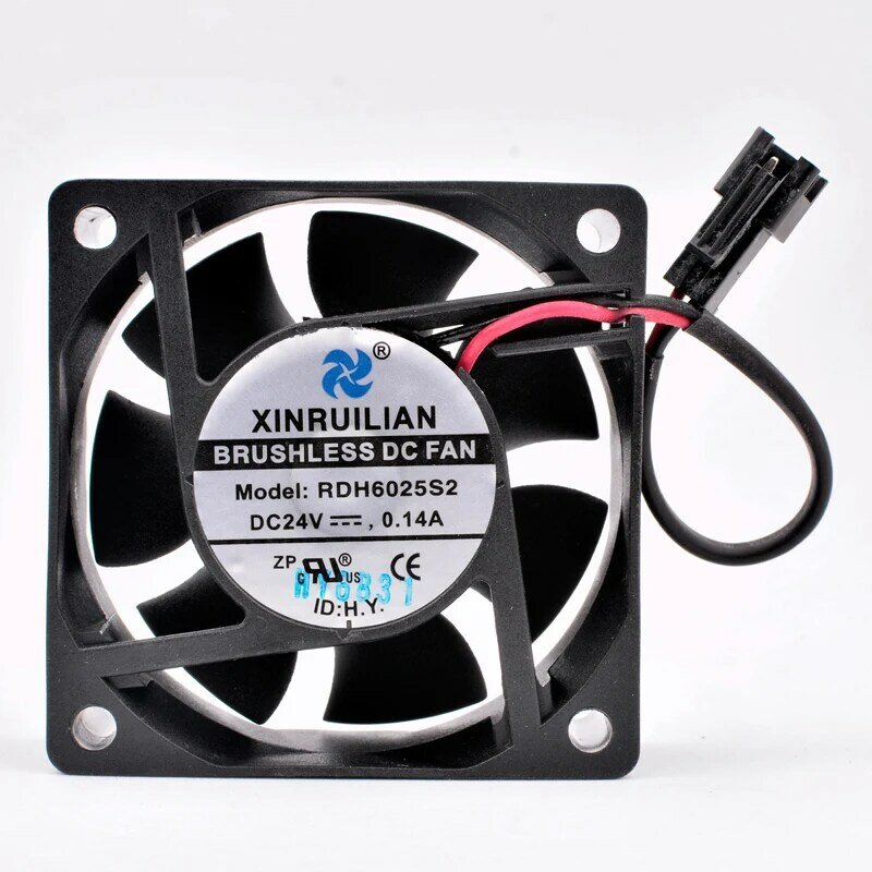 RDH6025S2 6cm 60mm fan 60x60x25mm DC24V 0.14A 2 wires 2 ball bearings for the cooling fan of the inverter