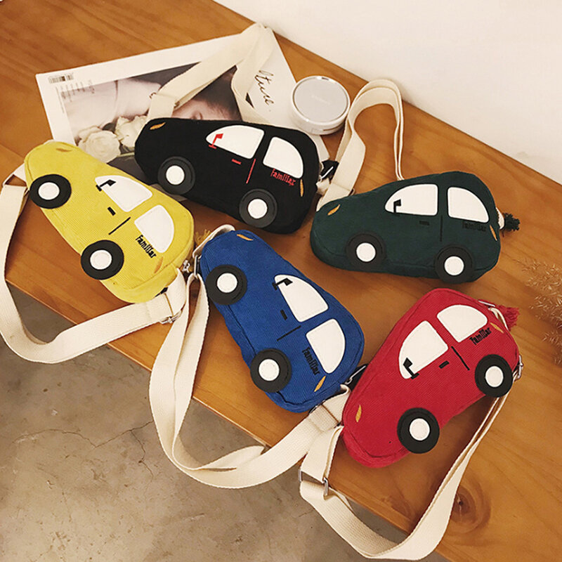 Mini bolsos cruzados para niños y niñas, bolso de hombro con forma de coche, bolsos de mensajero con dibujos animados, 2022