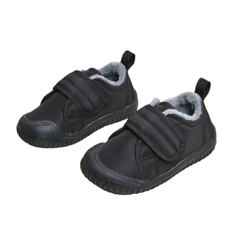 Inverno Novo Crianças de Pelúcia Sapatos de Algodão Design Simples Casual Fundo Macio Botas de Neve de Bebê Quente أحذية 대대이지 신어 zapatos de felpa niños