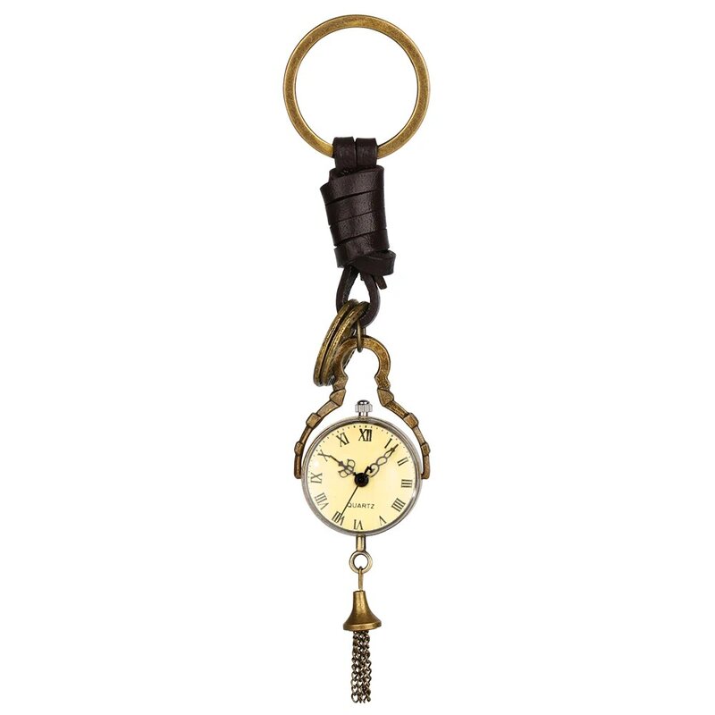 Relógio de bolso de quartzo do vintage pequeno bonito com chaveiro presentes de natal para crianças