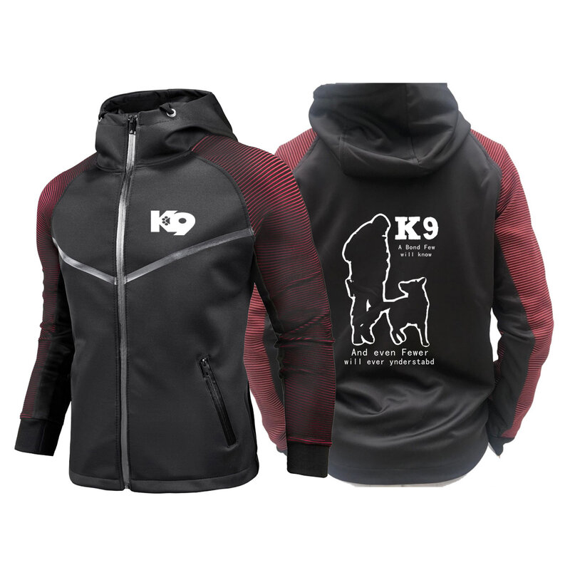 Entrenador K9 Team K9 Unit malois 2023, estampado de moda, empalme de color sólido, abrigo impermeable, Tops, traje de carreras