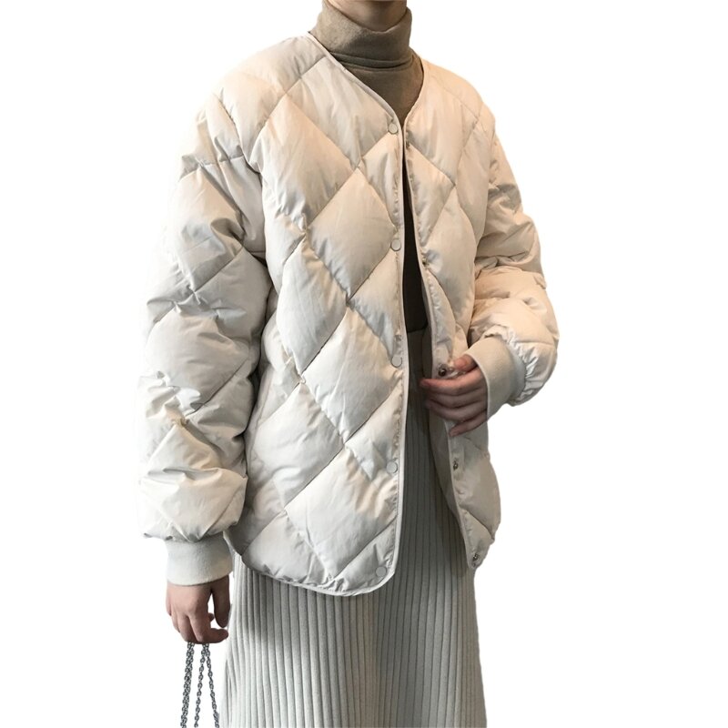 Mostre sua com esta jaqueta manga comprida algodão com grade diamante sólido