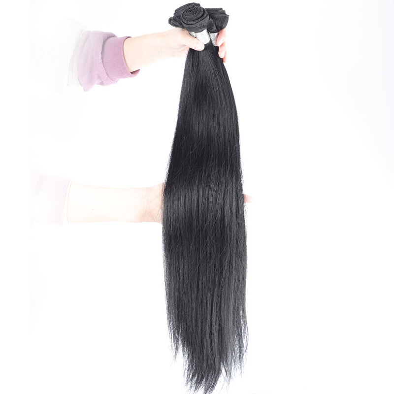 8-28 Polegada pacotes de cabelo humano em linha reta natural preto indiano cabelo humano em linha reta tecer grosso extensão do cabelo por atacado