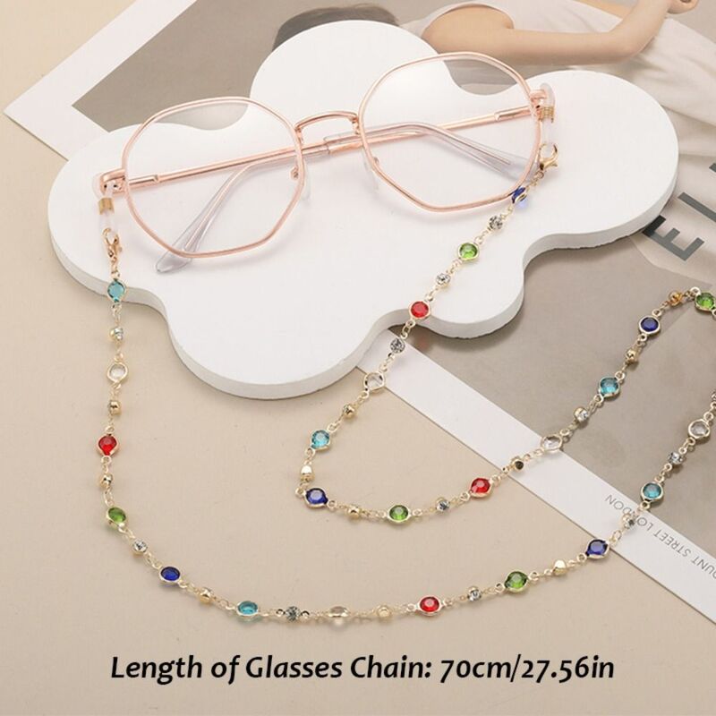 Vintage Beads Glasses Chain Jewelry Bohemian Elegant Mask Chain Lanyard Copper Crystal Glasses Chain Women