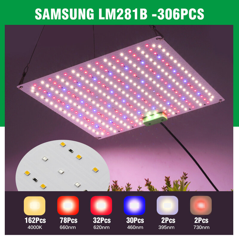 Lampe de croissance LED Samsung LM281B 100-240V, éclairage horticole à intensité variable pour plantes d'intérieur, graines, serre, tente