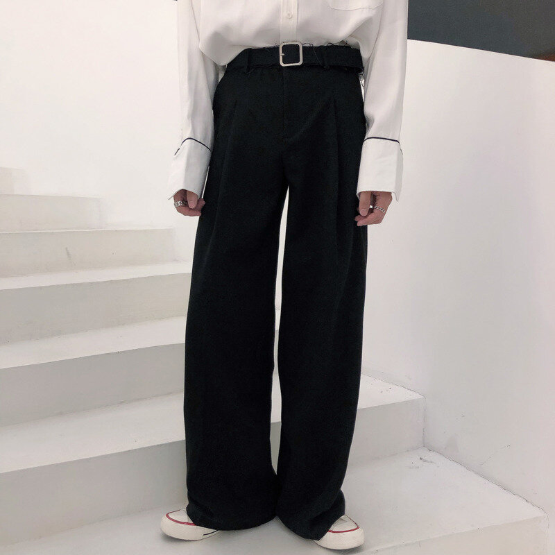 NOYMEI-Pantalones rectos sueltos para hombre, pantalón informal de cintura alta, Color sólido, estilo coreano Simple, traje de primavera y verano, WA5411