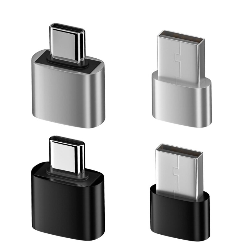 Conector USB 2.0 a tipo C metal, convertidor macho a para conectar dispositivos USB a dispositivos tipo C, resistente