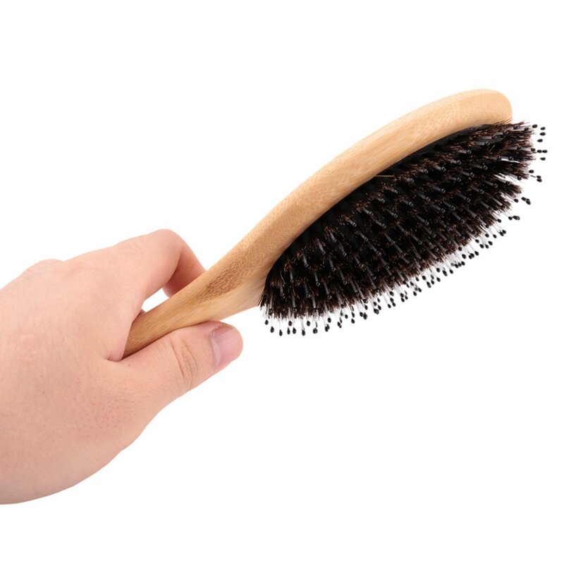 20X Hair Brush Boar Bristle Hair Brush With Nylon Pins Bamboo Paddle Detangler Brush