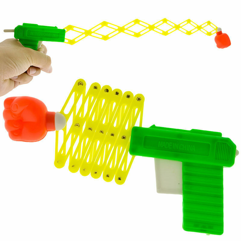 Quente engraçado retrátil punho atirador truque brinquedo engraçado criança crianças festa de plástico festival presente clássico punho telescópico brinquedo