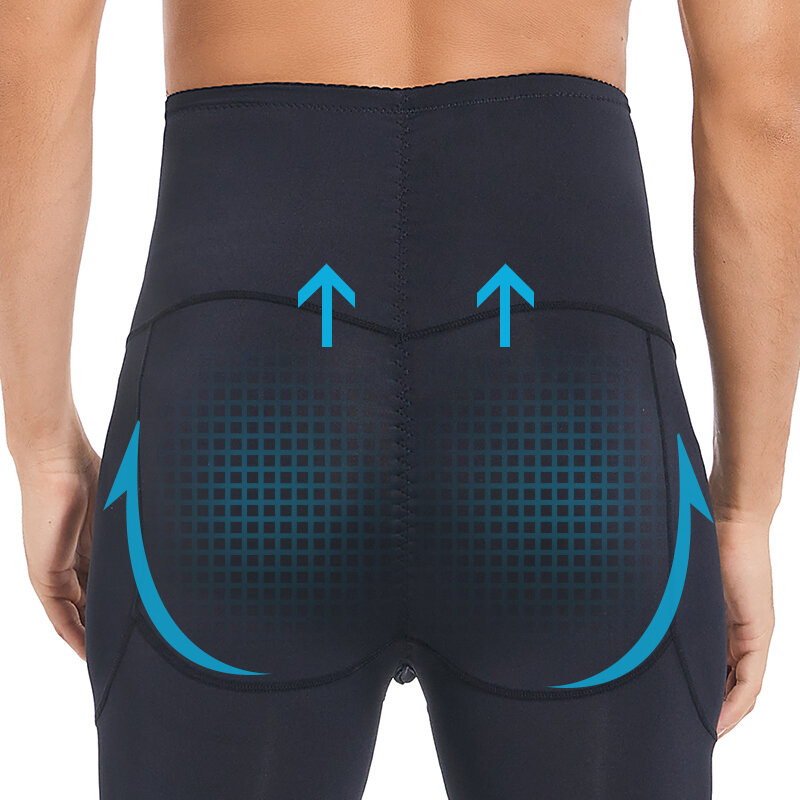 Men Tummy Control Shorts Body Shaper Butt Lifter Compression High Waisted Belly Slimming Waist Trainer Shapewear Boxer Underwear
