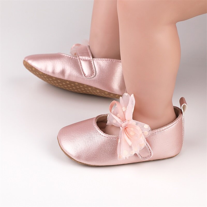 Chaussures de Princesse pour Bébé Fille, Pantoufles de Mariage Antidérapantes, en Maille avec Nministériels d Papillon