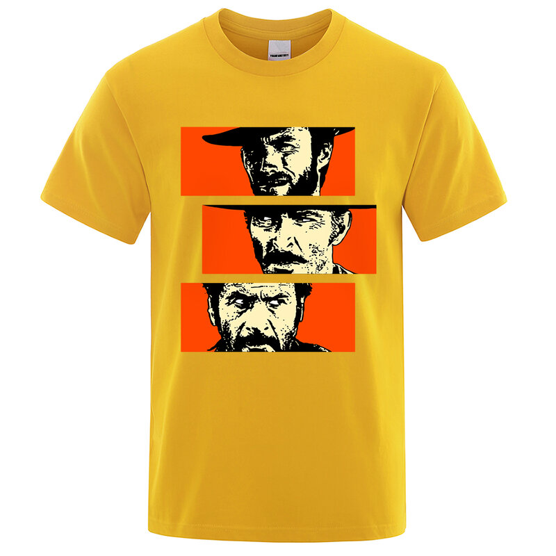 T-shirt homme femme, en coton, The Good the Bad and en-ly Blondie Angel Eyes 4.3 o Cowboy