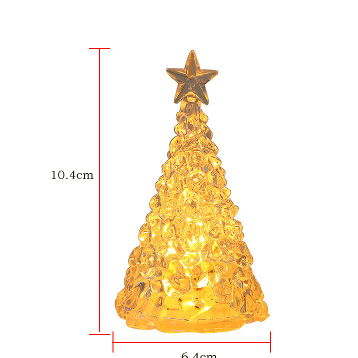 Lampu lilin Led kristal pohon Natal, lampu malam ornamen lentera bertenaga baterai untuk dekorasi pesta Tahun Baru Natal