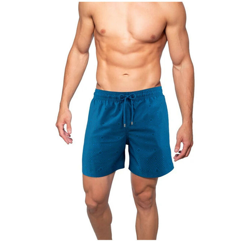 Мужские пляжные шорты, спортивные штаны с принтом, двухслойные шорты, лето 2024