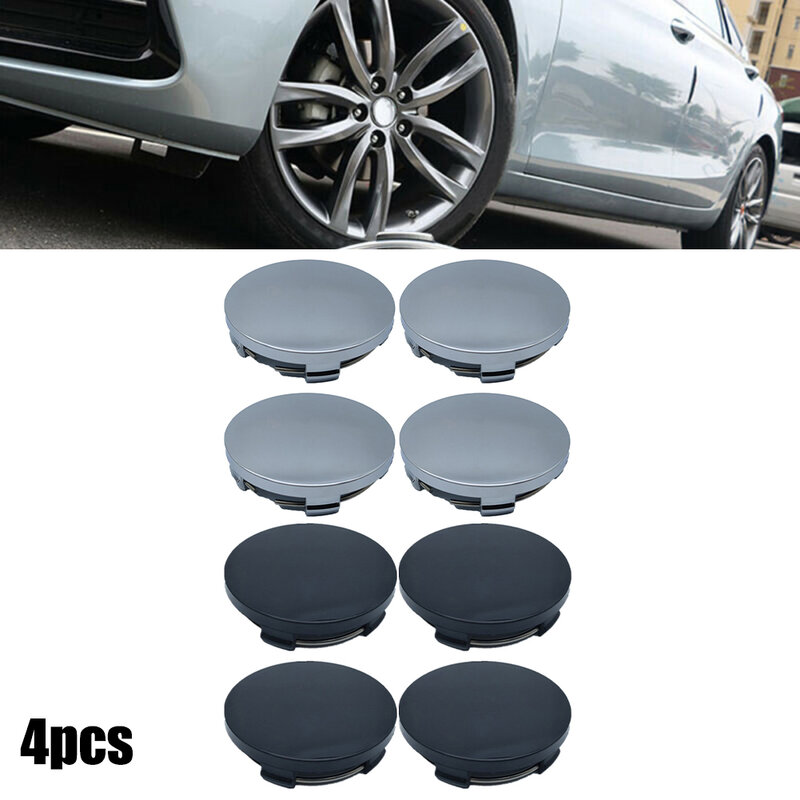 4pcs/set 56mm 60mm Car Wheel Hub Center Caps Cover Wheel Hub Accessories Black Silver Car Vehicle Replacement
