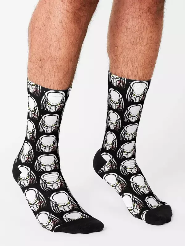 Calcetines de algodón con máscara de Predator para hombres y mujeres, regalos sueltos