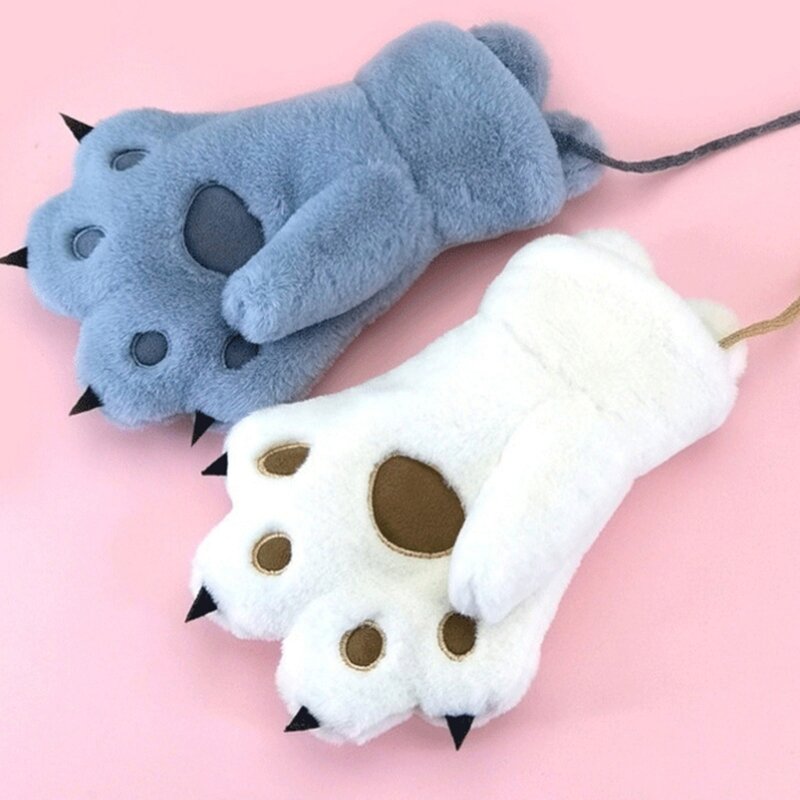 Warm Kids Winter Gloves with Cute Animal Paws Soft and Comfortable Children Winter Gloves with Thick Fleece Lining