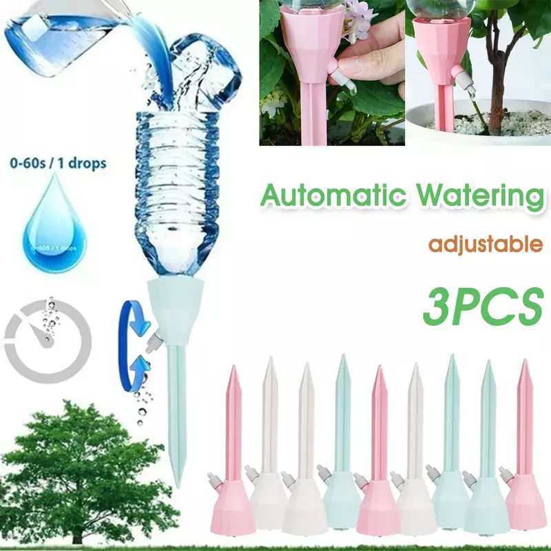 3Pcs Einstellbare Tropf Bewässerung System Automatische Selbst Bewässerung Spikes für Pflanzen Indoor Outdoor Topfpflanzen Bewässerung System