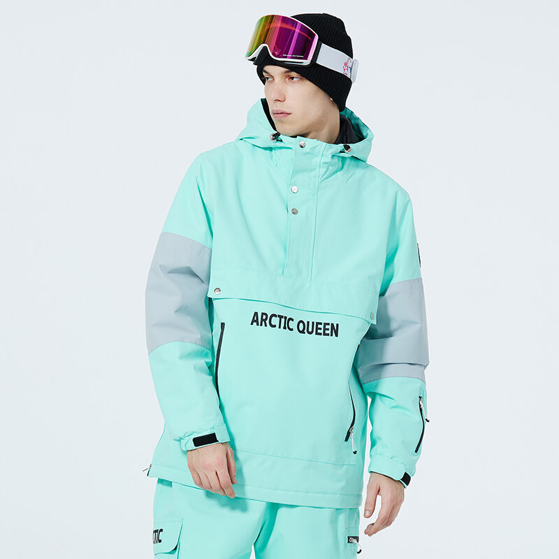 Setelan Salju Pria atau Wanita Baru Setelan Snowboarding Pakaian Musim Dingin Pakaian Luar Ruangan Hoodie Kostum Tahan Air Jaket Ski + Celana Unsex