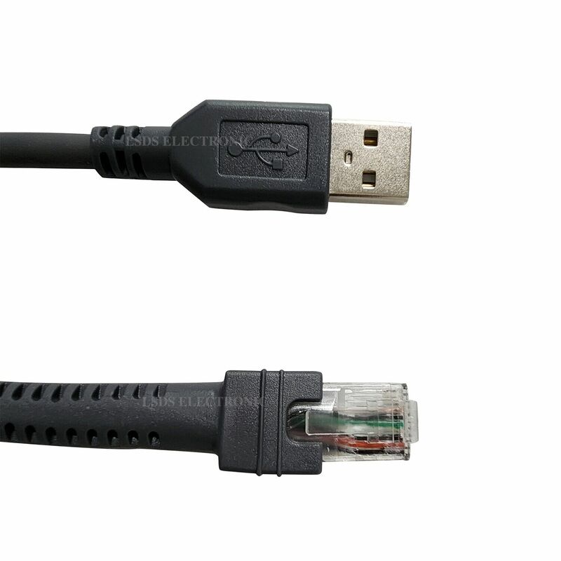 สาย USB สำหรับเครื่องสแกนบาร์โค้ดสัญลักษณ์ LS2208 LS4208 15ft CBA-U09-C15ZAR