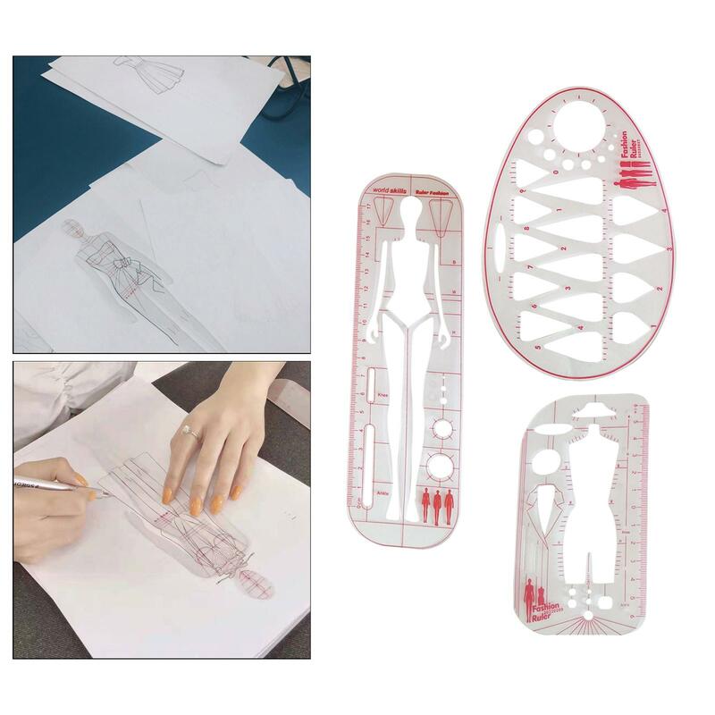 Modello di moda righello Pattern Makers abiti abiti da lavoro multifunzionali righelli per illustrazioni di moda trasparenti righello per cucire