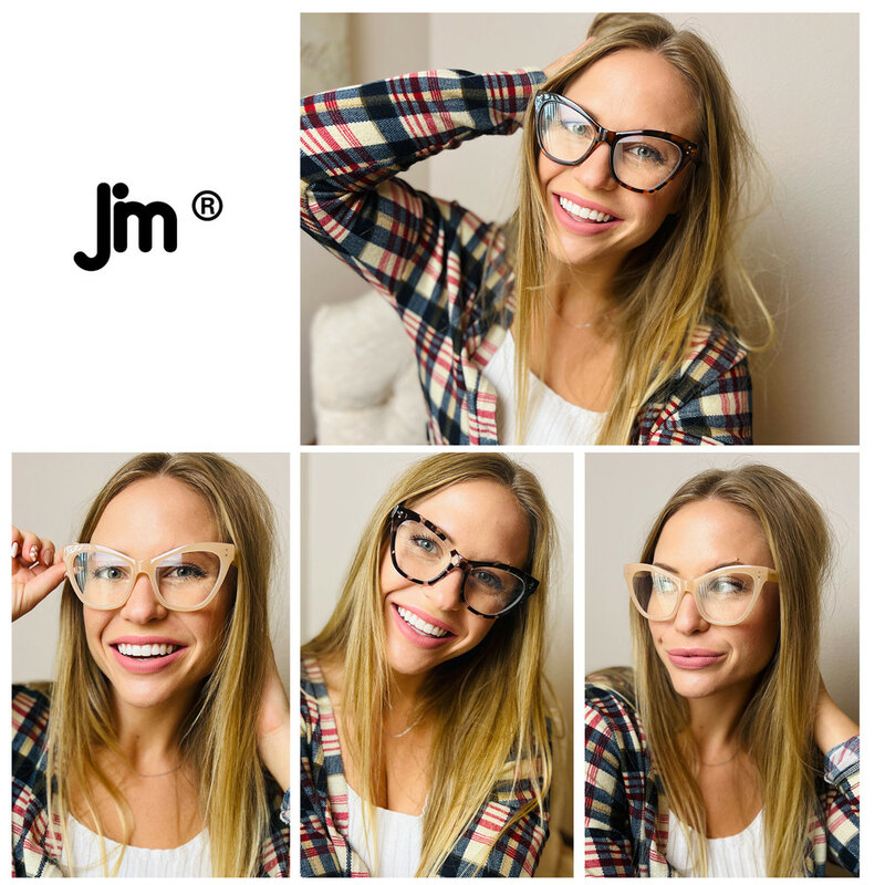 JM-gafas de lectura con bisagra de resorte para mujer, anteojos con ojo de gato, antiluz azul, para presbicia + 1, 1,5, 2,0, 2,5, 3,0, 3,5, 4,0
