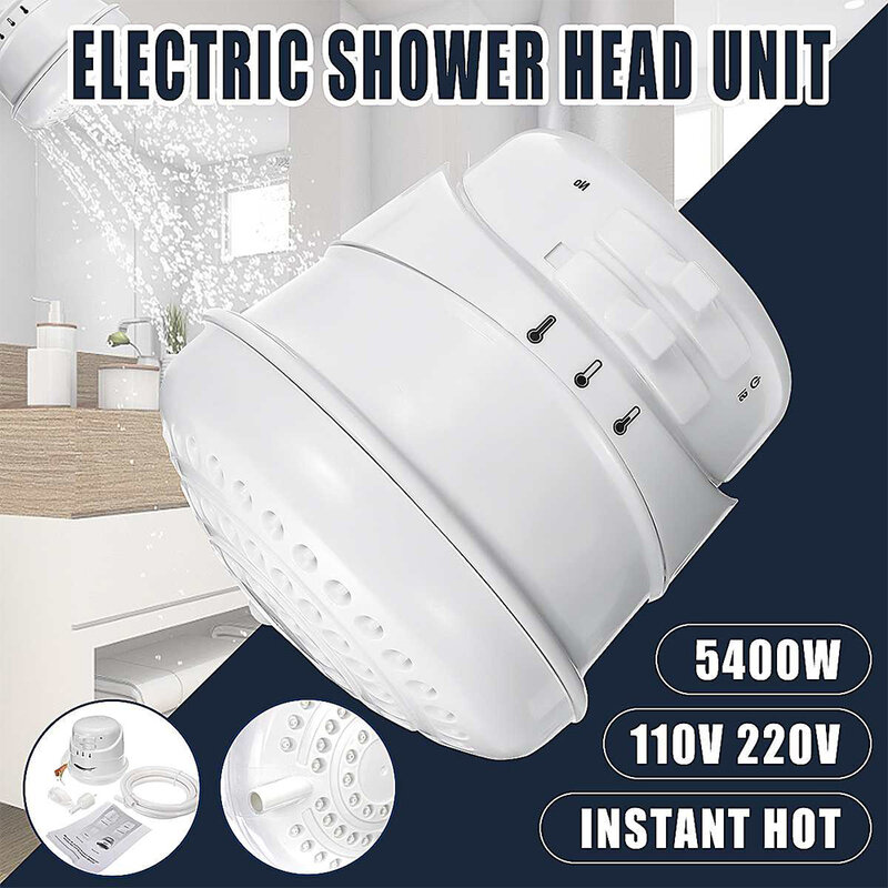 Electric Shower Head High Power Hose Bracket Adjustable Temperature Control Safe Accessories Bat Shower Head Instant Hot