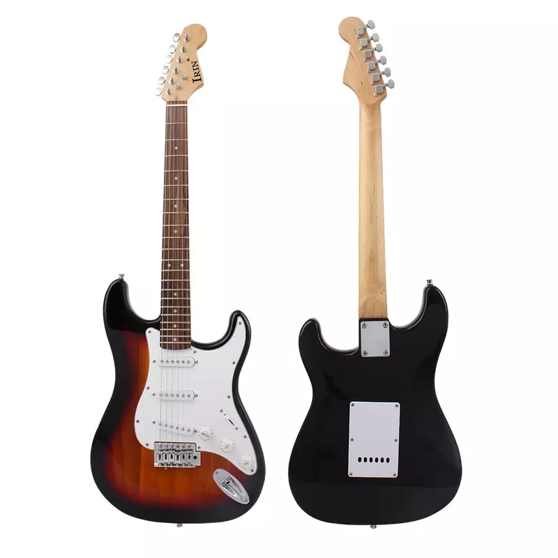 IRIN gitar listrik 39 inci 22 Fret Basswood, Set gitar listrik ST profesional dengan sarung Aksesori Gitar untuk latihan