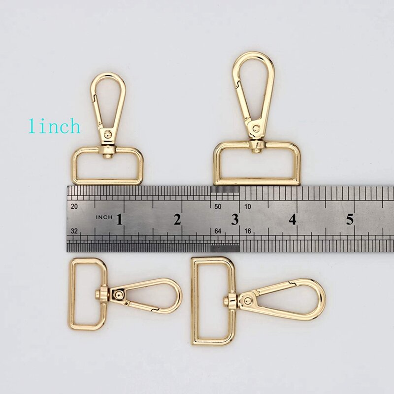 15 Pcs D Ring Swivel Lobster Claw Clasp, Push Gate Snap Hooks Trigger Clips(Gold, 1 Inch)