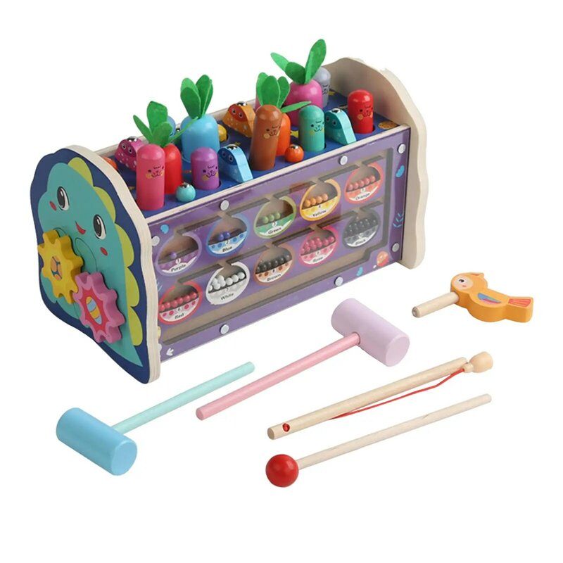 Juguete de martillo Musical de madera para niños y niñas, Juego de pesca de clasificación de colores, juegos educativos de música para 3, 4, 5, 6
