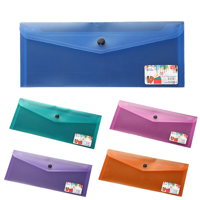 플라스틱 파일 가방 세트, A6 투명 봉투 폴더, 문서 보관 가방, 다채로운 학생 종이 포장 가방, 파일 폴더, 1PC