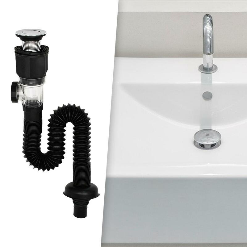 Kitchen Sink Drain Hose Basin Odor Isolation Drain Sink Wash Basin Universal Horizontal and Vertical Drain Pipes