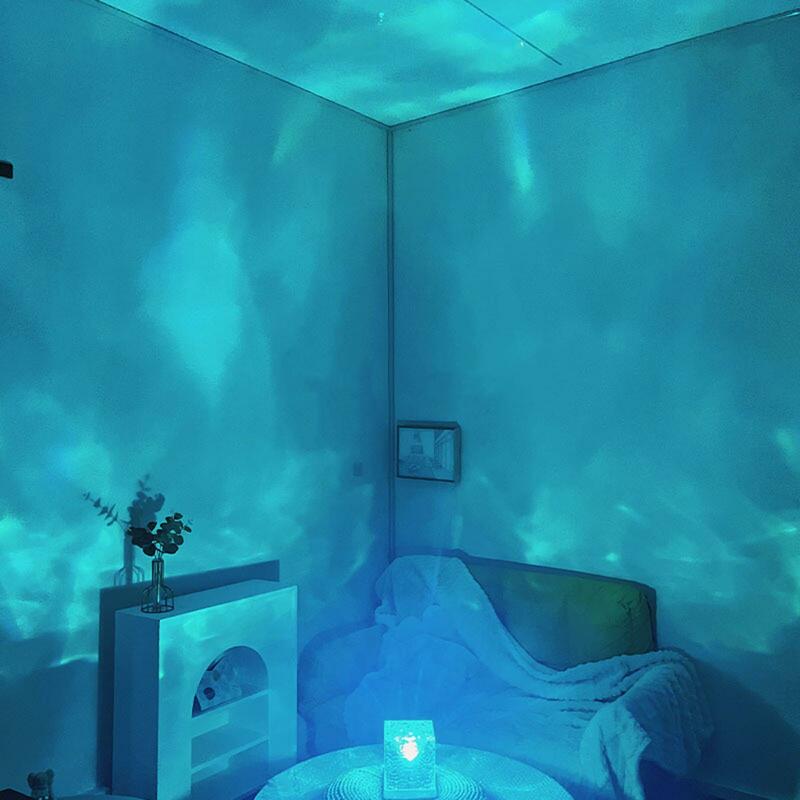아크릴 야간 조명 현대 회전 물결 야간 조명 테이블 램프, 파티 게임 룸 침실 바 장식용 물 패턴 램프