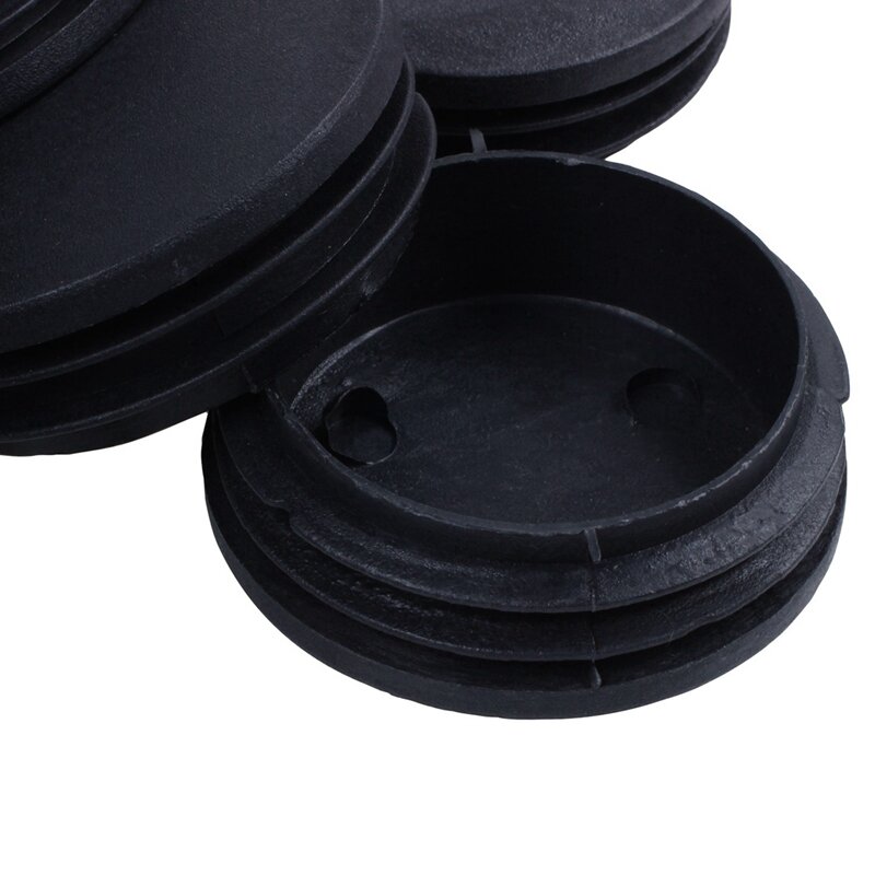 Blanking End Round Tube Inserts Cap Cover 50Mm Dia Black 48 Pcs