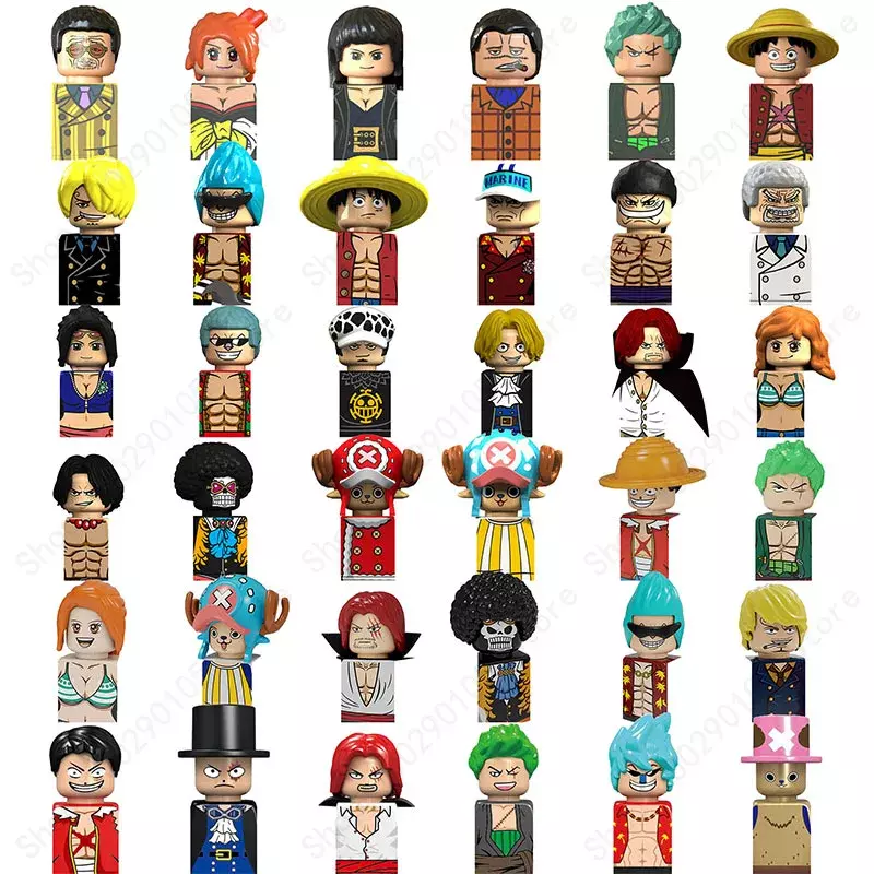 Mini figurine One Piece, Luffy, Zoro, Nami, Sanji, Tony Chopper, C.FRANKY BROOK Brick, KT1008, XP041, importer nights, 36 styles