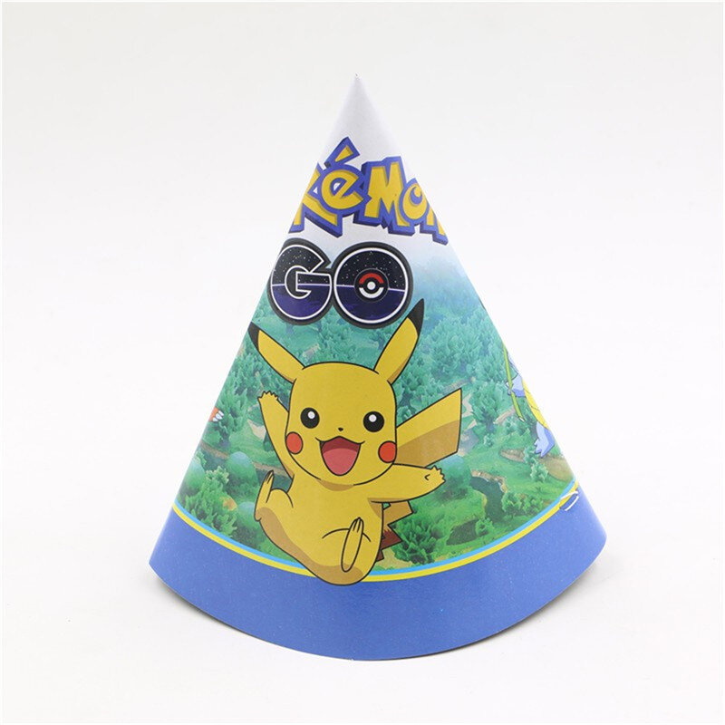 Pokemon czapki imprezowe papierowe kapelusze z Pikachu postać z kreskówki Cosplay kapelusz na przyjęcie z okazji szczęśliwego zabawki urodzinowe prezent urodzinowy upominek