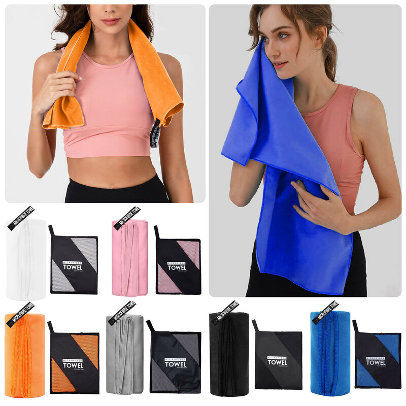 2 Stuks (23.6 × 48.0Inch En 29.9 × 59.8Inch) Microfiber Handdoek Perfect Reizen & Sport & Camping Handdoek Super Absorberend Geschikt Voor