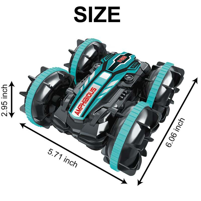 4WD 2.4GHz 2in1 RC Car Amphibious Waterproof Remote Control Car  Double-Side Tumbling 360 Degree Spins RC Truck Toys for Boys