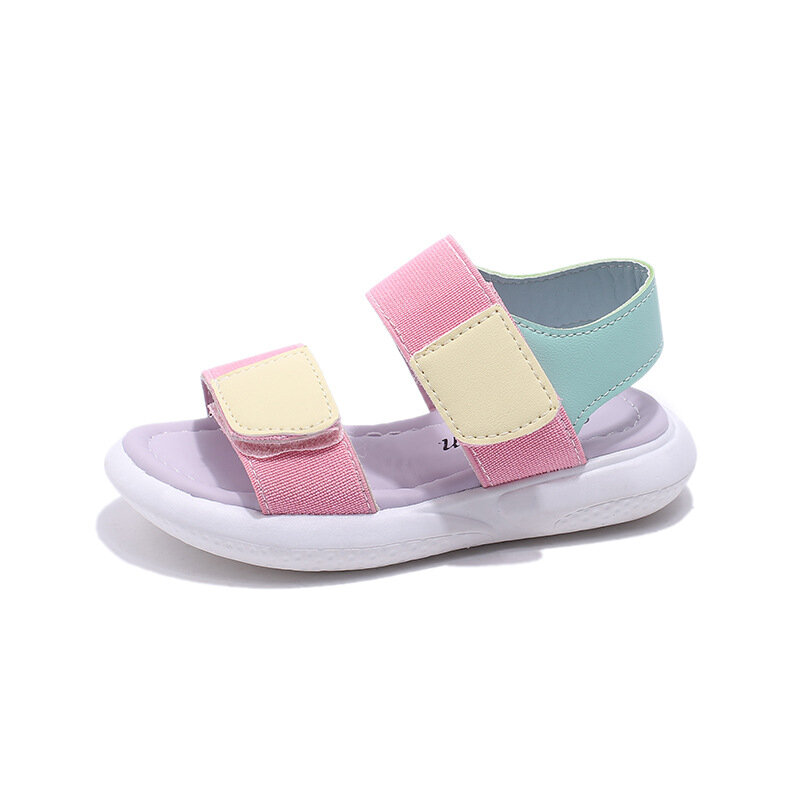 Сандалии для девочек Новинка Лето 2024 камуфляжные пляжные сандалии с мягкой подошвой для маленьких девочек сандалии с открытым носком