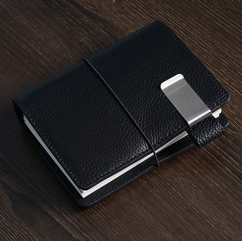 Camada superior de couro de alta-final viajante notebook couro manual de viagem titular do cartão multi-função bloco de notas